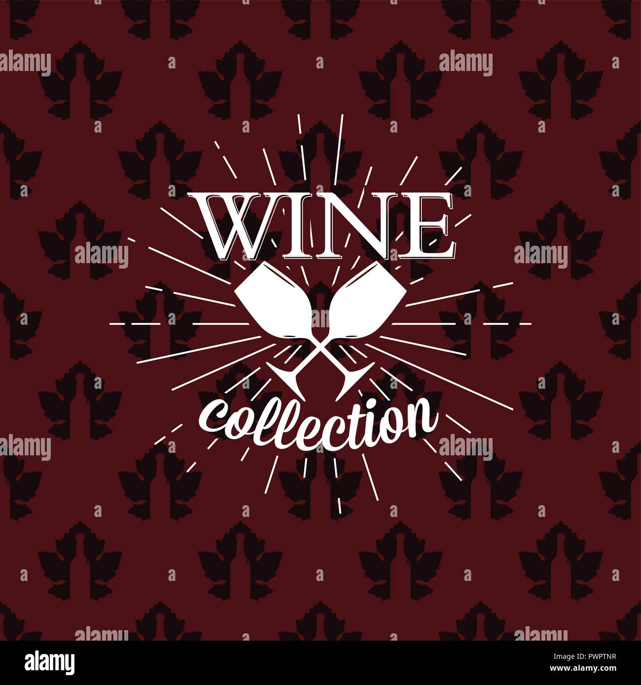 Collezione di vini logo sul modello senza giunture, illustrazione vettoriale modello per il tuo logo design Illustrazione Vettoriale