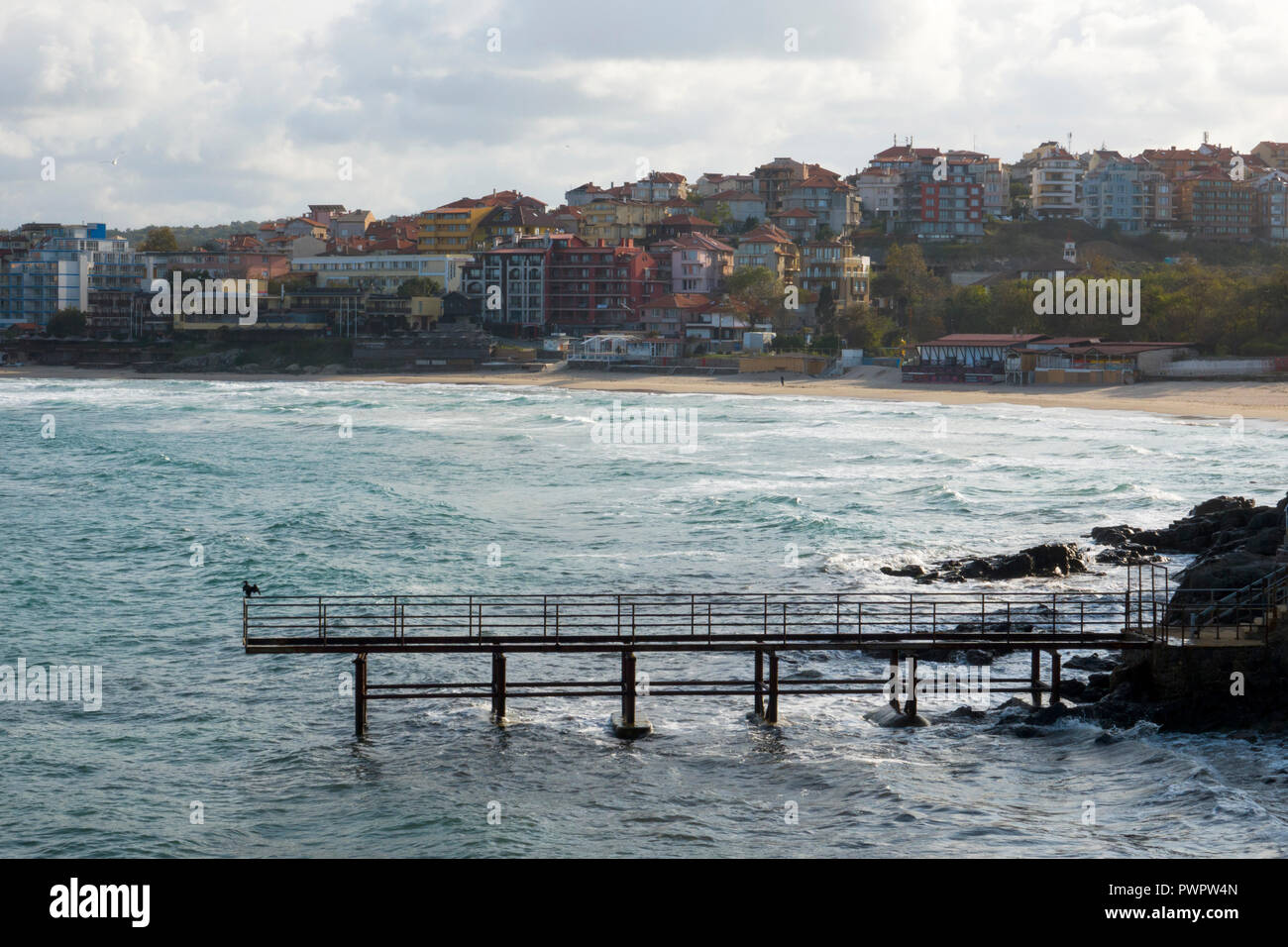 Spiaggia di Sozopol, Bulgaria Foto Stock