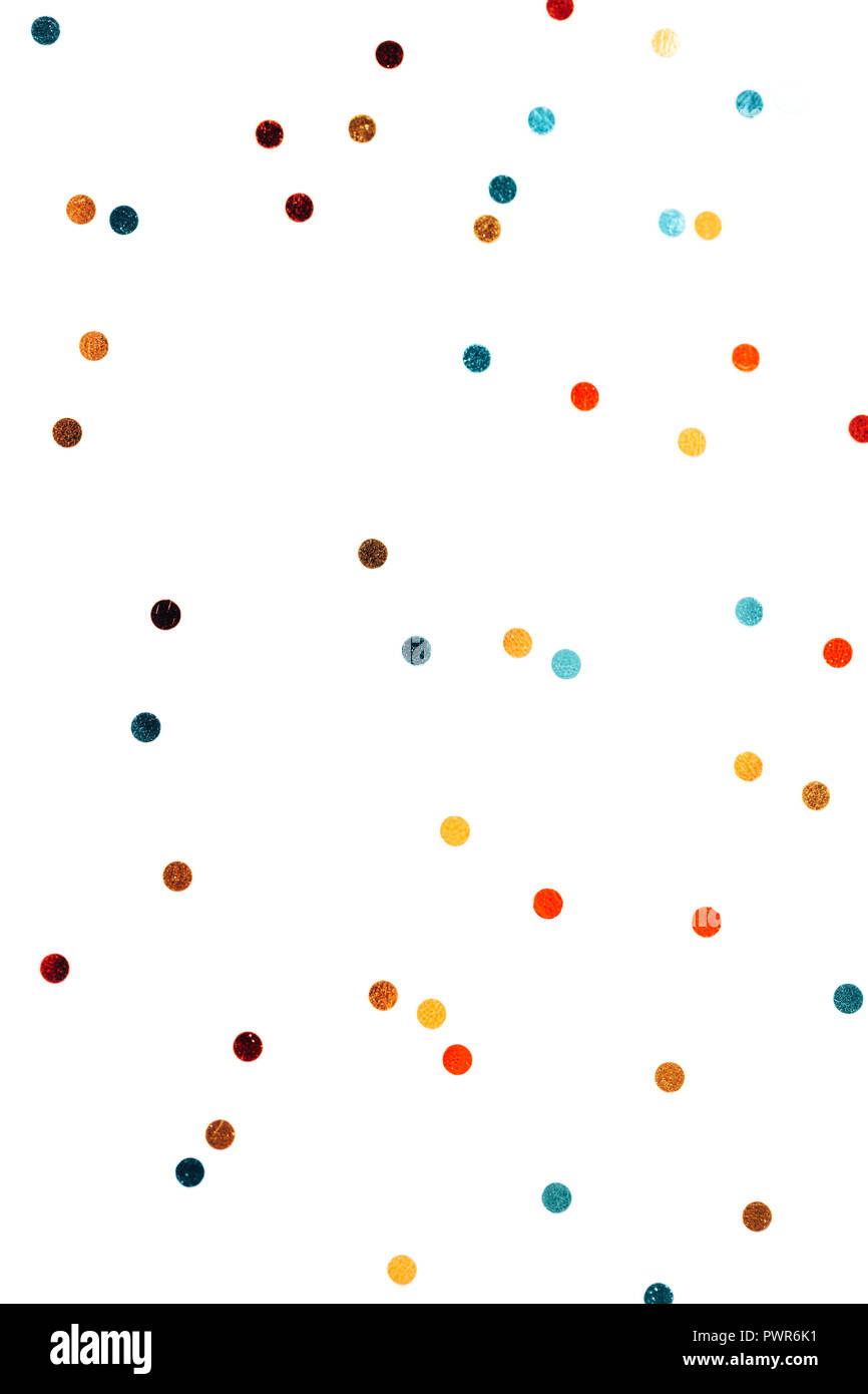 Glitter multicolore cerchi isolato su bianco Foto Stock