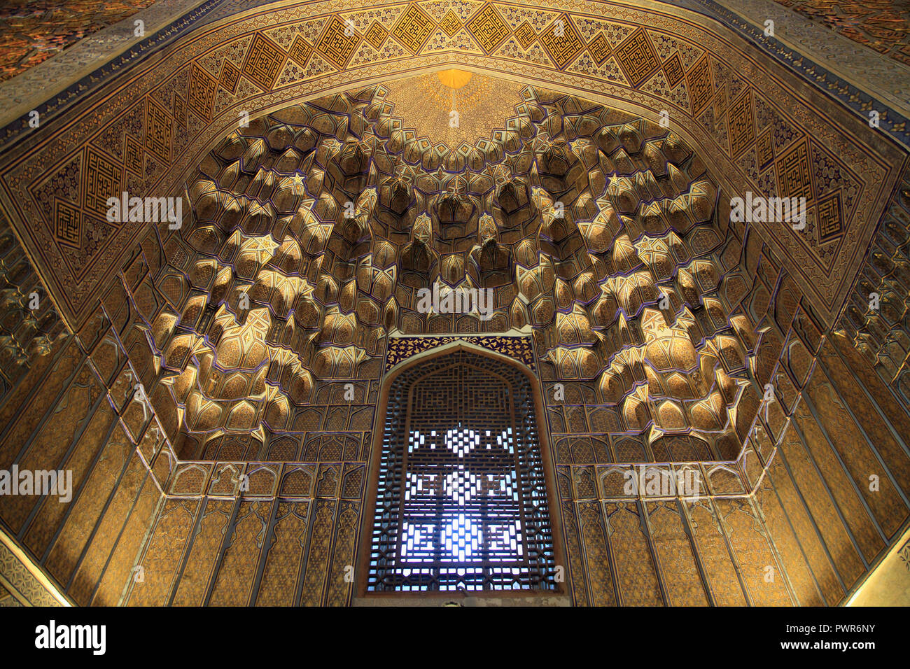 Uzbekistan, Samarcanda, Gur-e-Amir, Guri Amir, Mausoleo di, Tamerlane, Timur, interna Foto Stock
