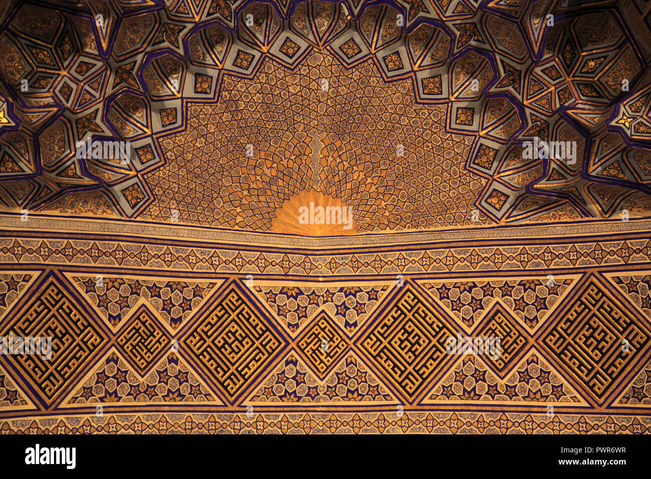 Uzbekistan, Samarcanda, Gur-e-Amir, Guri Amir, Mausoleo di, Tamerlane, Timur, interna Foto Stock