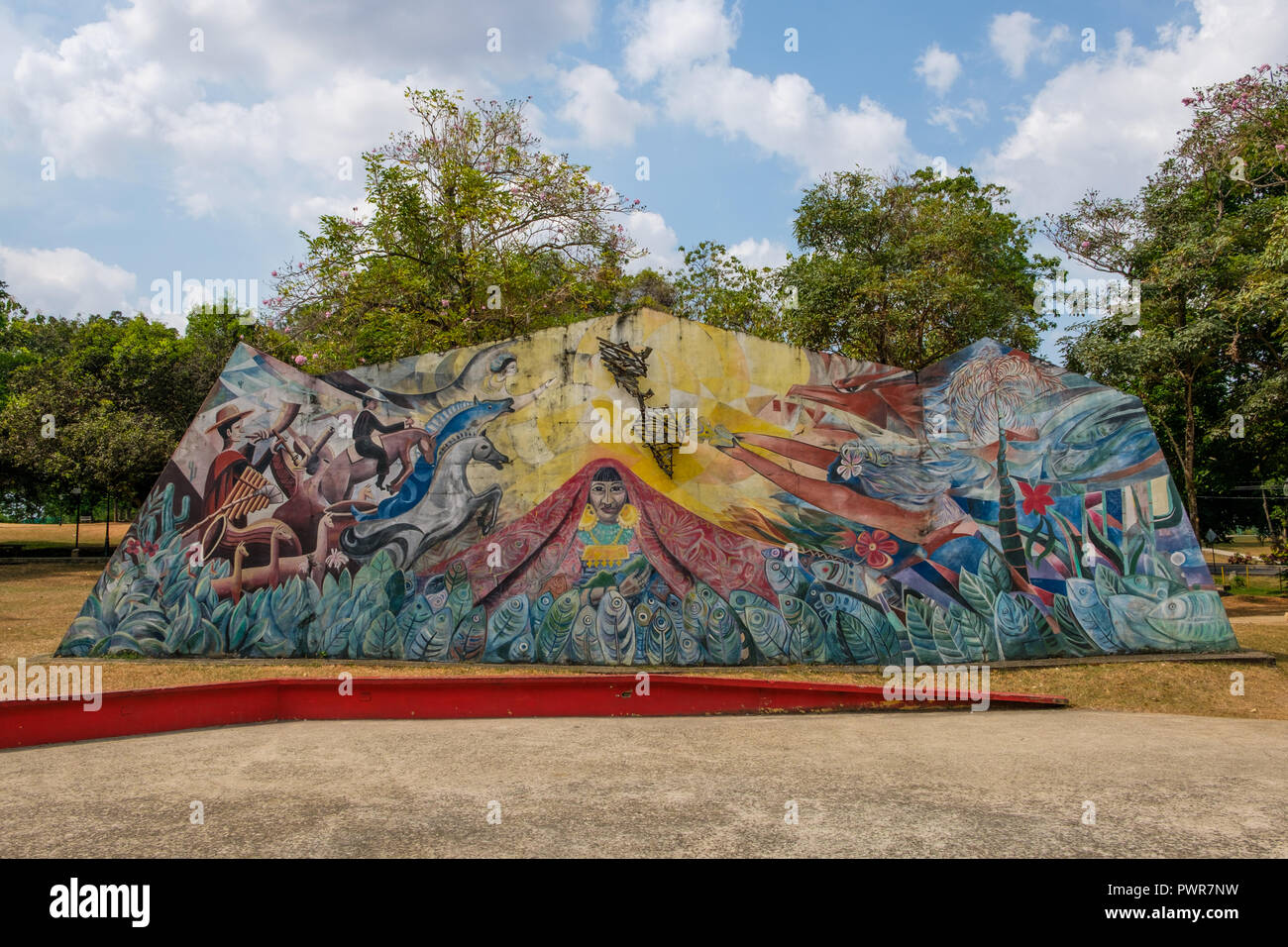 Panama City, Panama - marzo 2018: Parco Omar, (Parque Omar) nel cuore della città di Panama, Repubblica di Panama. Foto Stock