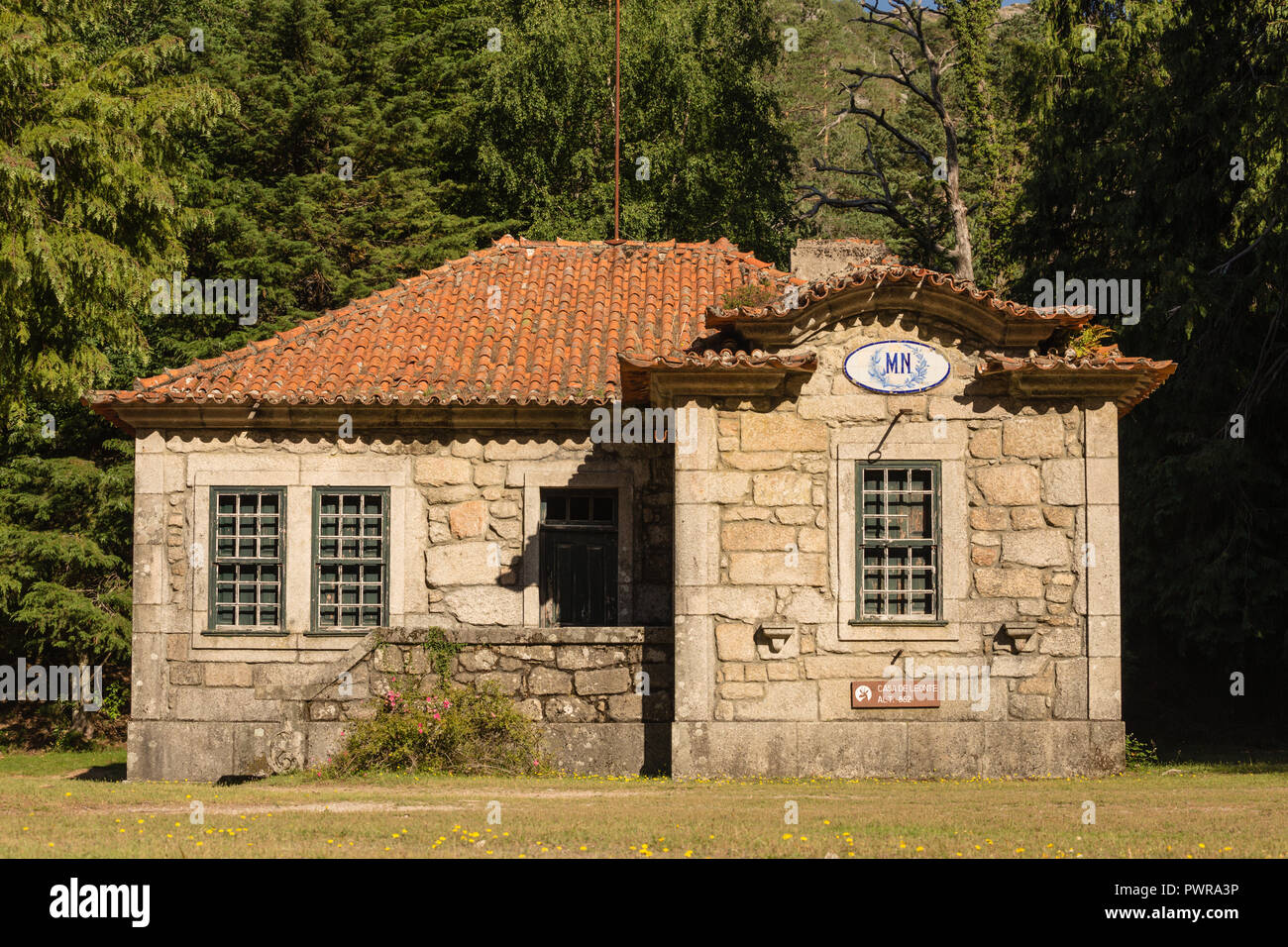 Casa de Leonte, casa a Leonte pass, Parque Nacional Panda - Geres National Park, Minho, Portogallo del Nord Foto Stock