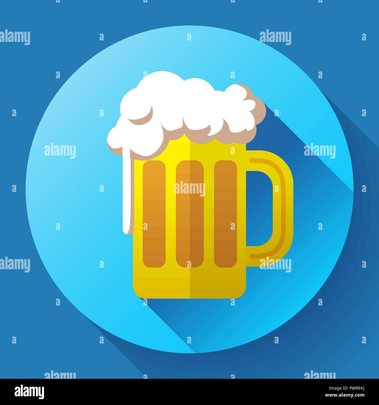 Lo zenzero irlandese birra San Patrizio giorno simbolo icona vettore. Vettore di birra coppa in vetro e la relativa icona. Piatto bianco birra icona. Oktoberfest logo. Illustrazione Vettoriale