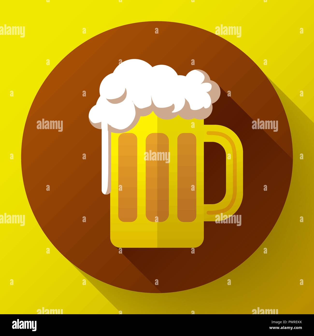 Lo zenzero irlandese birra San Patrizio giorno simbolo icona vettore. Vettore di birra coppa in vetro e la relativa icona. Piatto bianco birra icona. Oktoberfest logo. Illustrazione Vettoriale