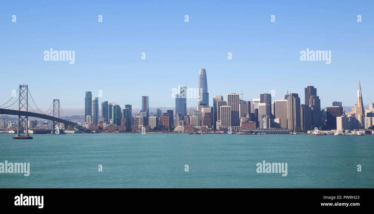 Skyline della città di San Francisco, California Foto Stock