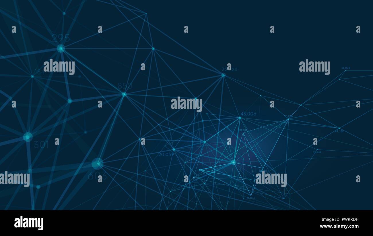 Abstract vettore sfondo poligonale con linee collegate e punti che formano un cerchio modello per il tuo design Illustrazione Vettoriale