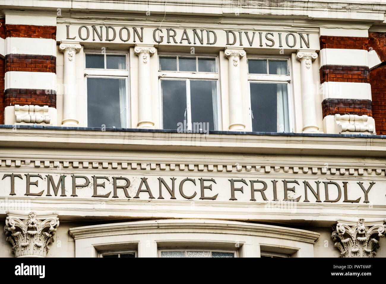 Londra Inghilterra,UK,Southwark,Blackfriars Road,Sons of Temperance friendly Society building,edificio storico,esterno,facciata,fronte,UK GB English Europe Foto Stock