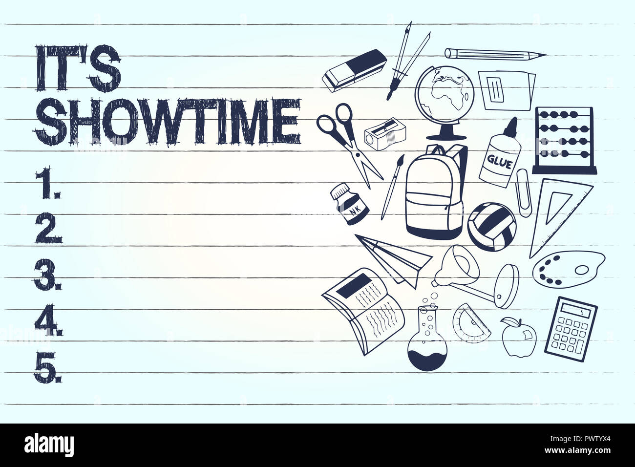 Conceptual la scrittura a mano mostra che s è Showtime. Business photo testo programmato il tempo effettivo in cui una mostra o qualcosa comincia. Foto Stock