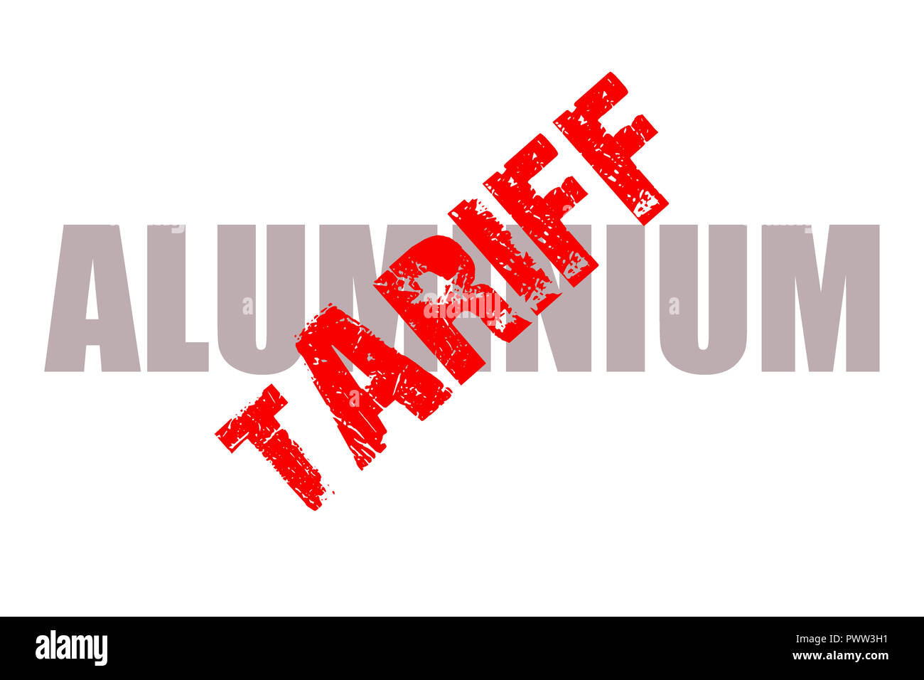 Tariffa in alluminio timbro di gomma Foto Stock