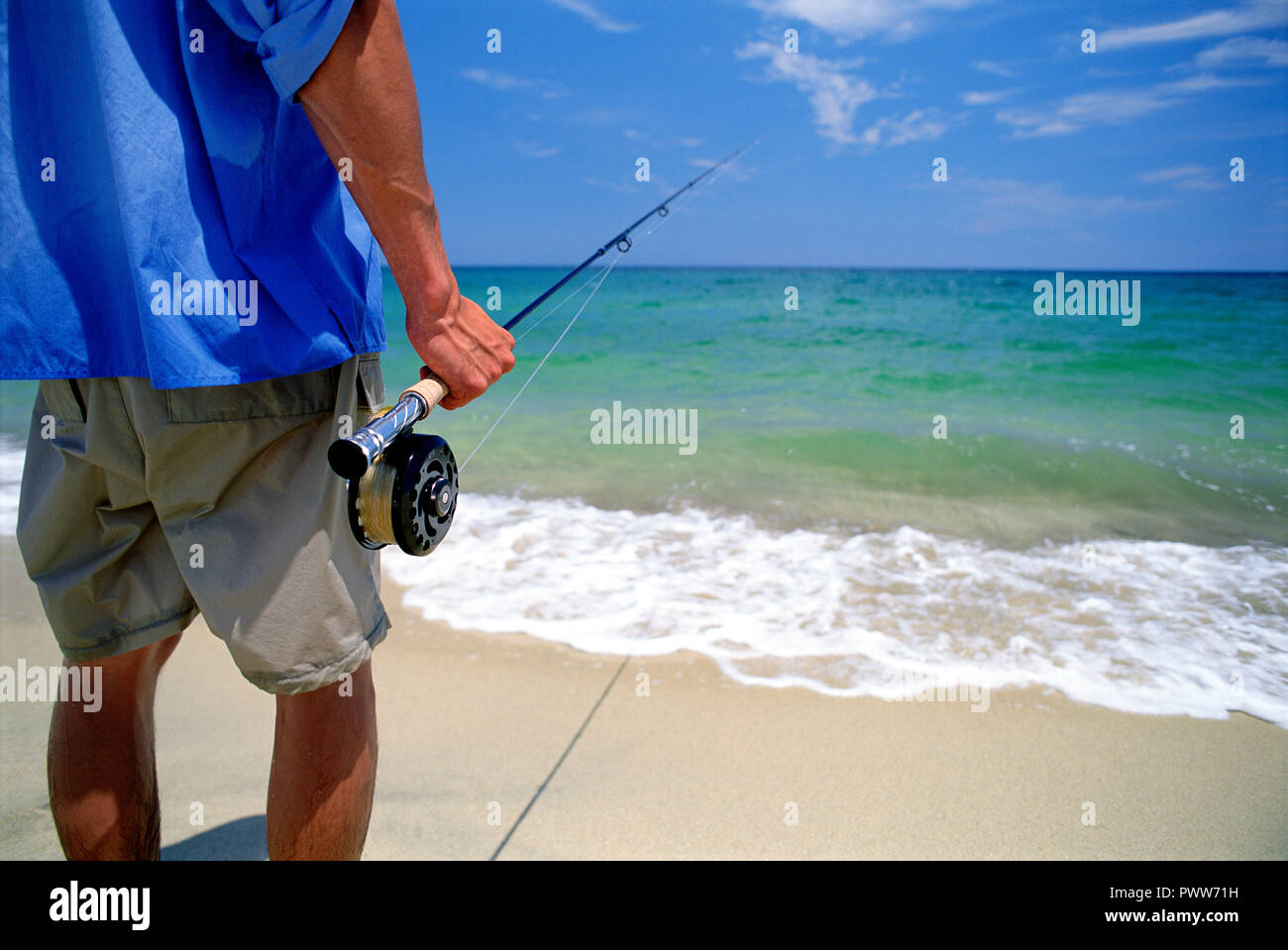 Saltwater fly fishing Foto Stock