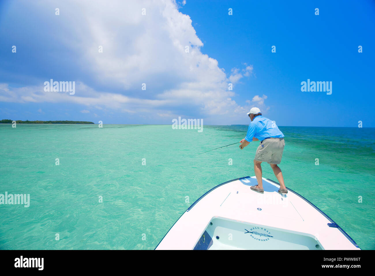 Saltwater fly fishing Foto Stock