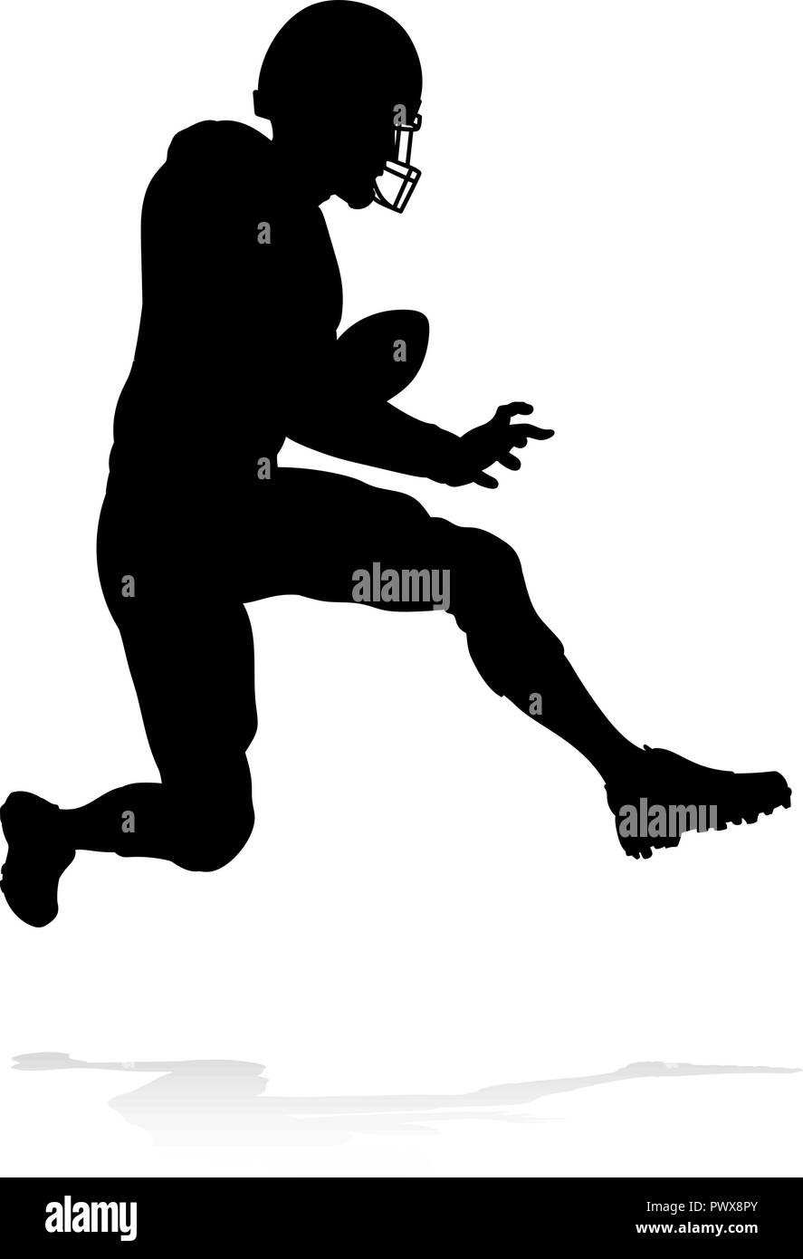 Giocatore di Football Americano Silhouette Illustrazione Vettoriale