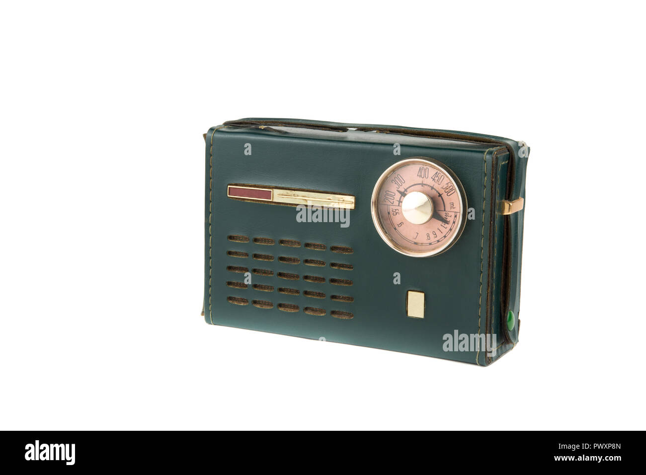 Vecchia radio del 50-60s con un quadrante circolare Foto Stock