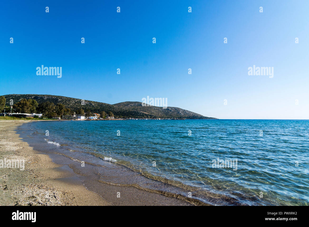 Mare cristallino in Grecia ANAVISSOS Atene, Grecia Foto Stock