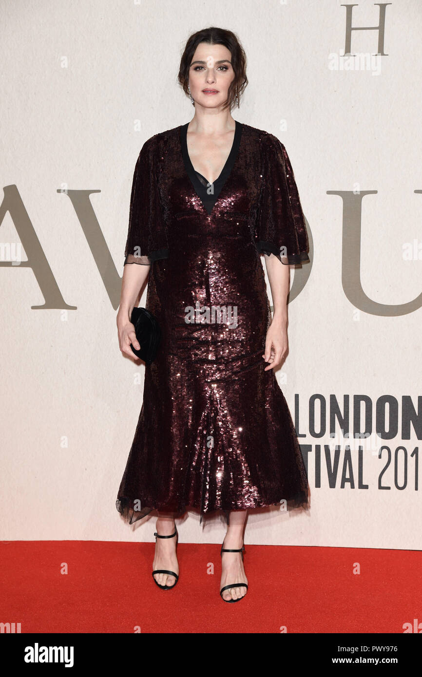 Londra, Regno Unito. Ottobre 18, 2018: Rachel Weisz al London Film Festival screening di 'L' preferito al BFI South Bank di Londra. Immagine: Steve Vas/Featureflash Credito: Paul Smith/Alamy Live News Foto Stock