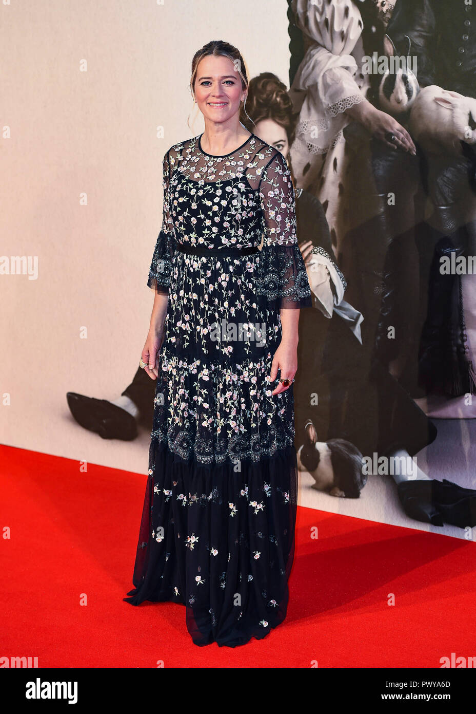 Edith Bowman assiste il Regno Unito Premiere del "favorito" & American Express a Gala La sessantaduesima BFI London Film Festival. Foto Stock