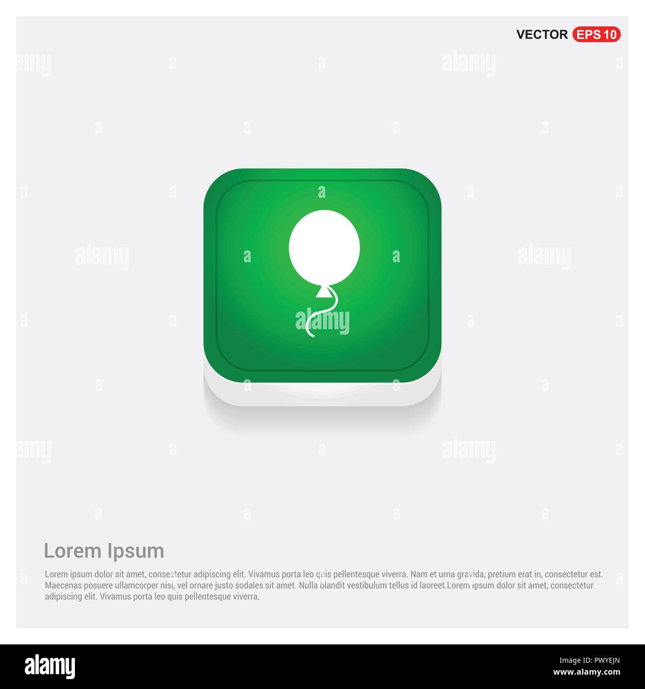 Palloncino iconGreen pulsante Web - Free icona vettore Illustrazione Vettoriale