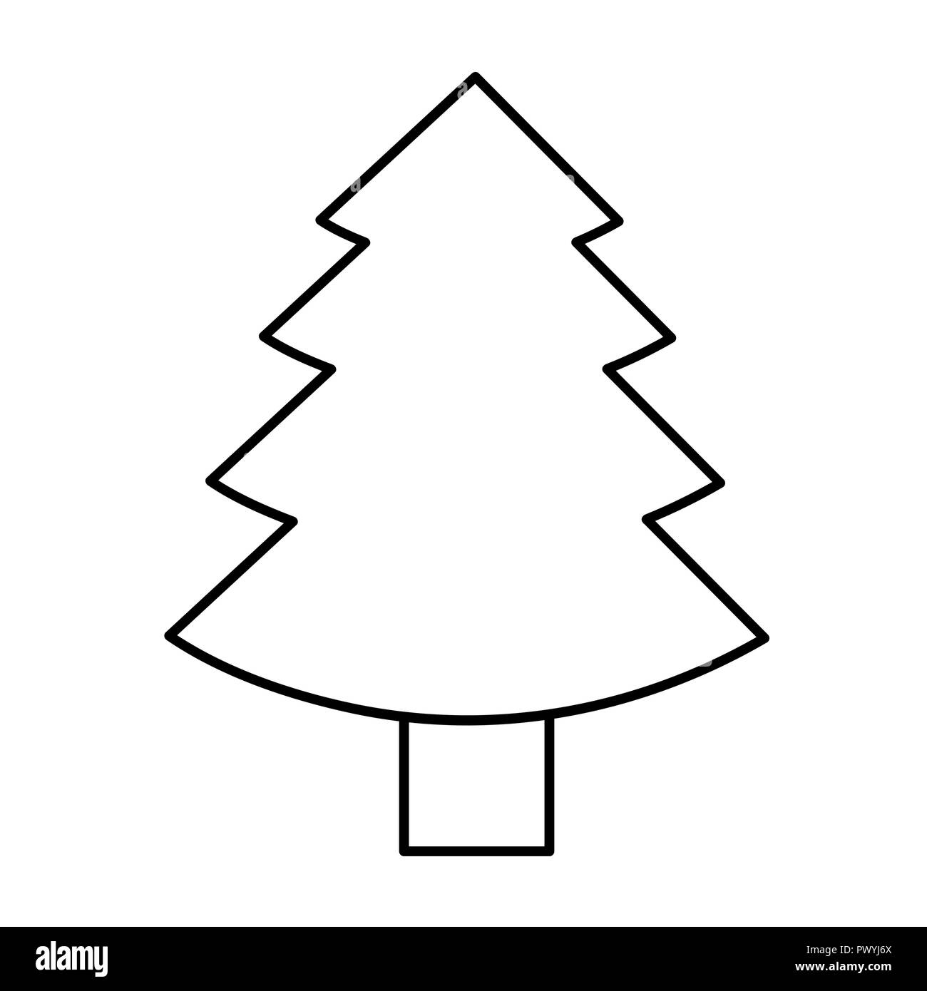 Albero Di Natale Di Abete Icona Semplice Contorno Pittogramma Illustrazione Vettoriale Immagine E Vettoriale Alamy