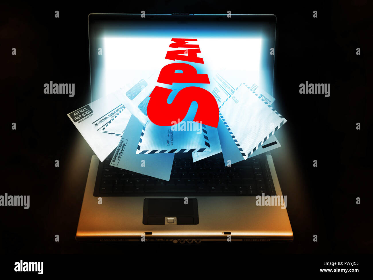 Posta elettronica il concetto di spamming Foto Stock