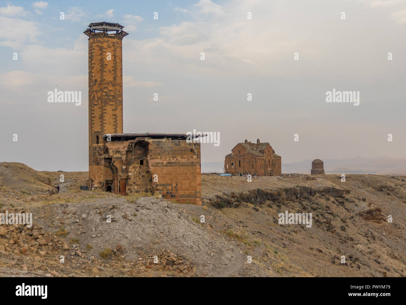 Stretto al confine con Armenia,ed ex capitale del Bagratid regno armeno, Ani è dal 2016 un Sito Patrimonio Mondiale dell'Unesco Foto Stock