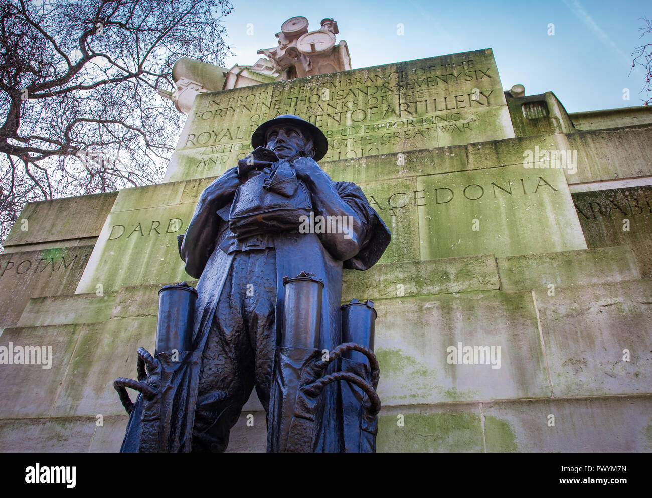 Royal Artillery Memorial Hyde Park. Memoriale per le perdite nella prima guerra mondiale di Londra Foto Stock