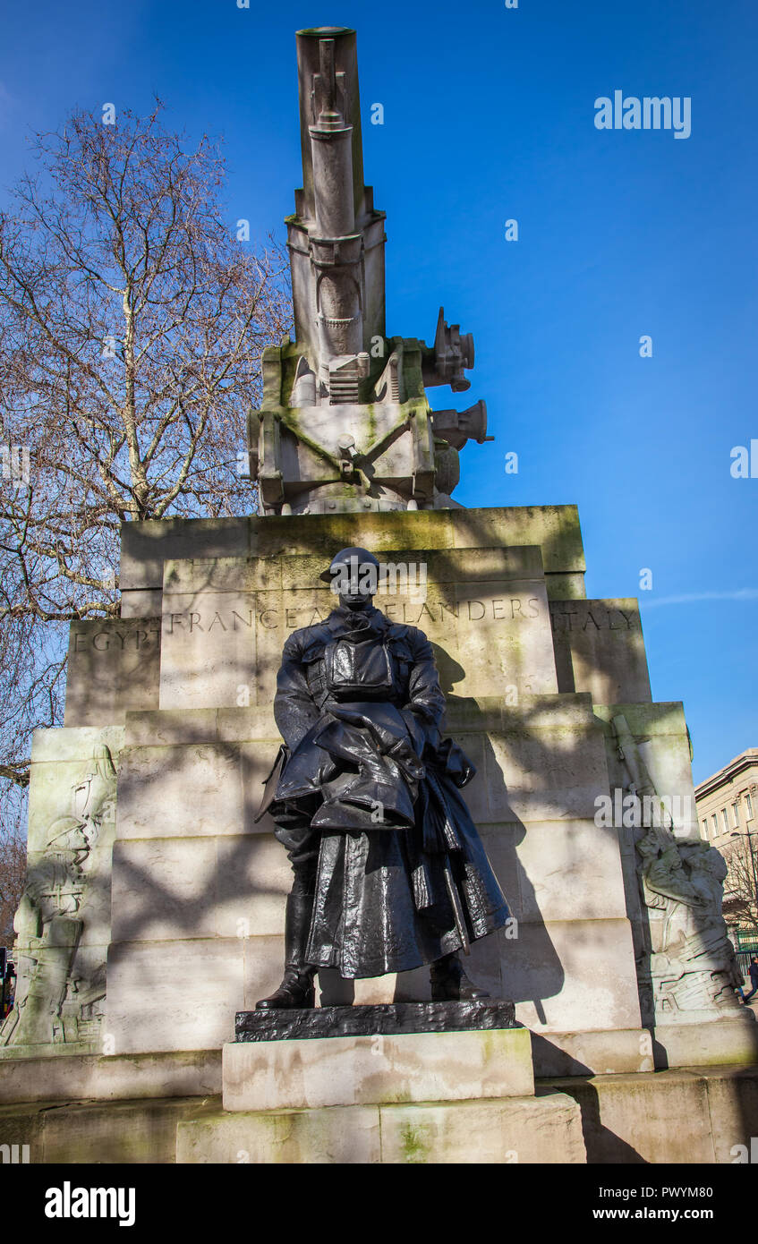 Royal Artillery Memorial Hyde Park. Memoriale per le perdite nella prima guerra mondiale di Londra Foto Stock