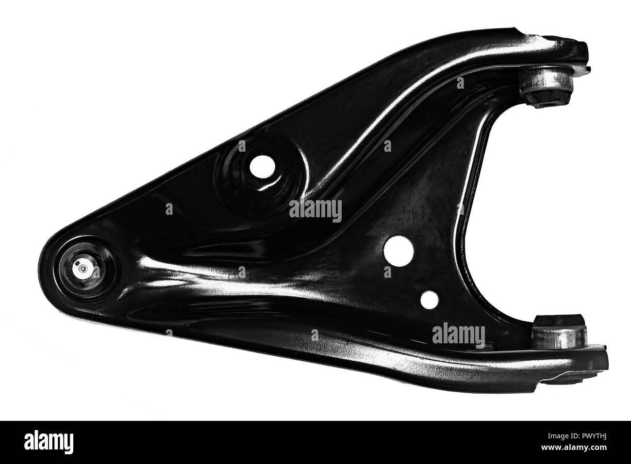 Leve di una vettura di sospensione su uno sfondo bianco Foto Stock