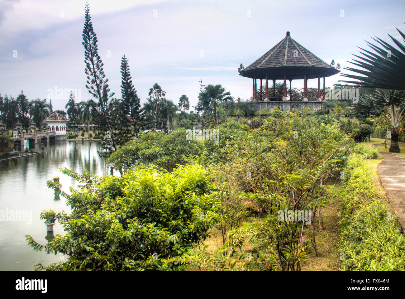 Taman Ujung è uno dei più famosi palazzi di acqua in Bali orientale, la più turistica isola di Indonesia Foto Stock