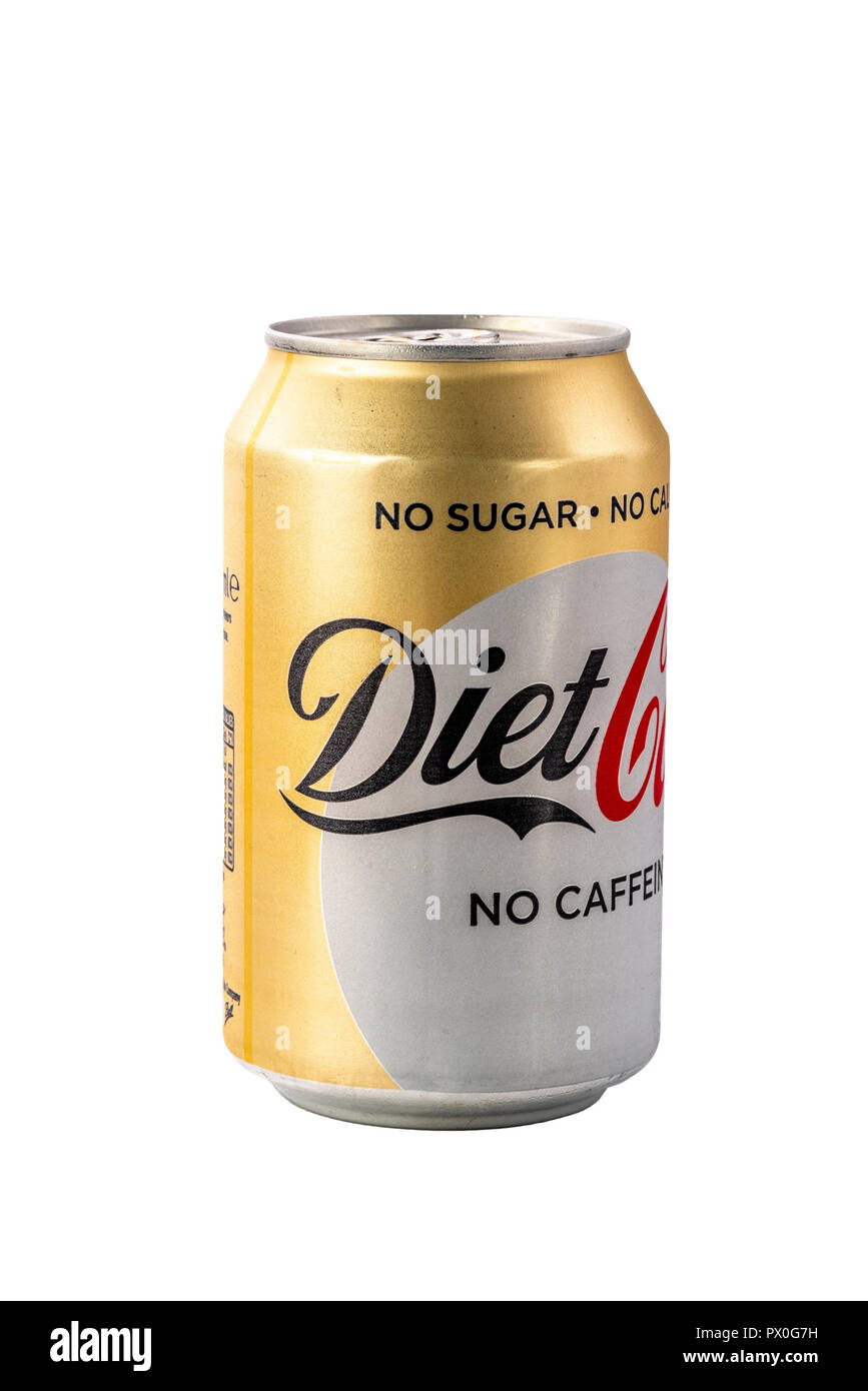Può essere isolato di dieta coca cola, privo di calorie, senza zucchero, senza caffeina. Foto Stock