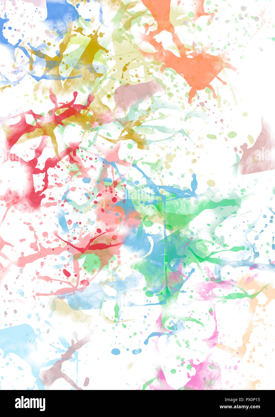 Schizzi di colori su uno sfondo bianco. Abstract per la progettazione, la  vernice policroma e lacca Foto stock - Alamy