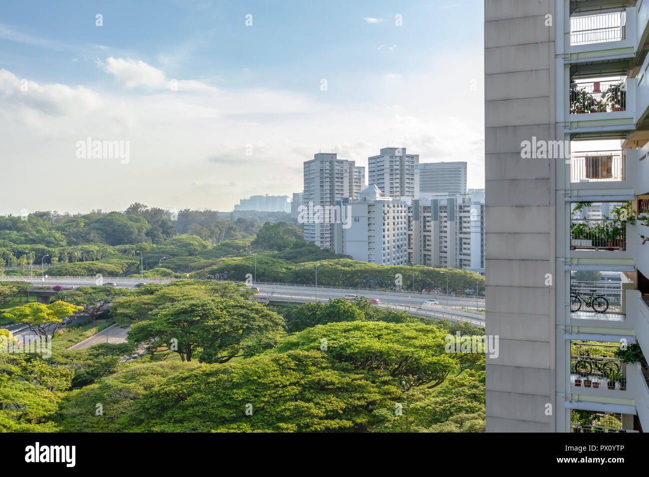 Paesaggio urbano in vista di HDB alloggi pubblici della Marine Parade New Town di Singapore Foto Stock