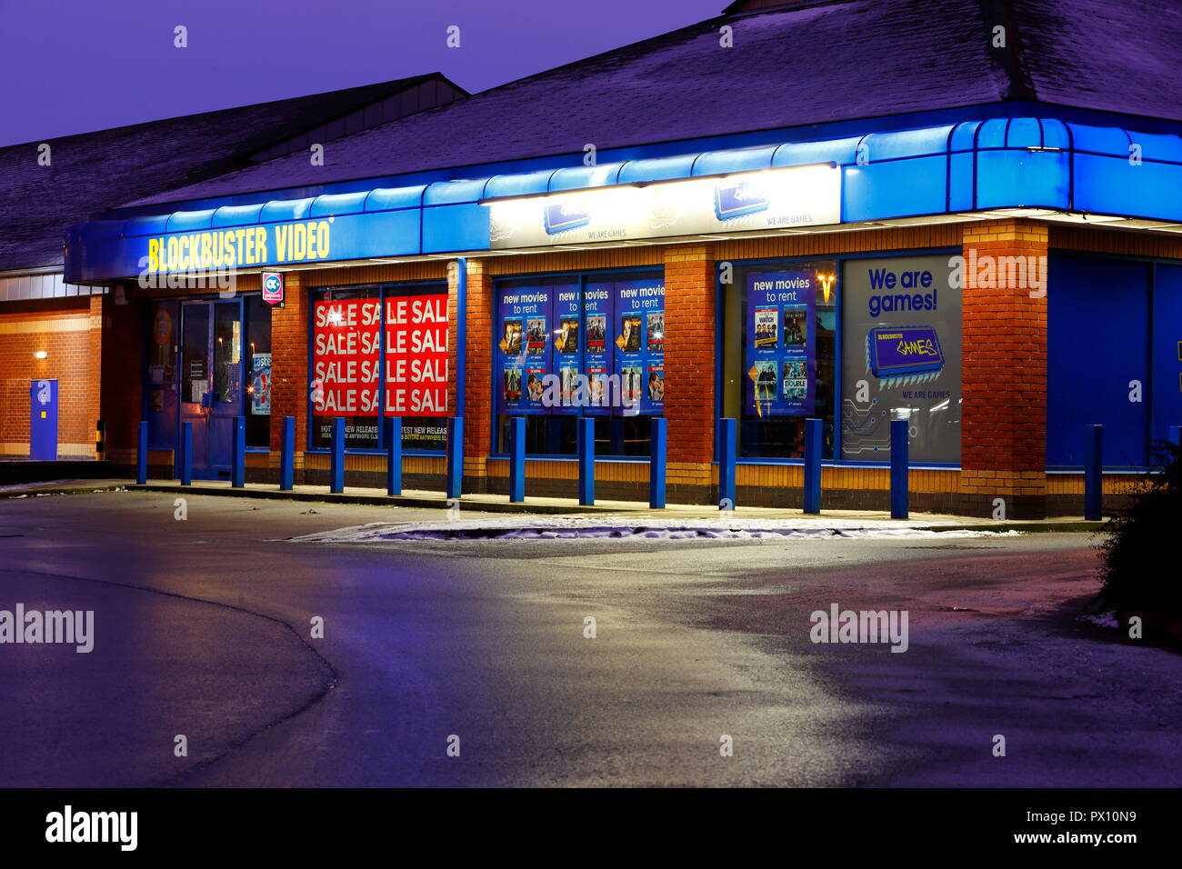 Blockbuster Noleggio Video Store in Hunslet, Leeds Foto Stock