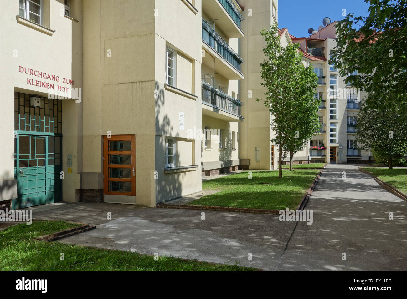 Wien, Gemeindebau des "Roten Wien - Vienna, Consiglio Tenement blocco, "rosso" di Vienna, Schimon-Hof, Penzinger Straße 150-166; Michael Rosenauer 1929 Foto Stock