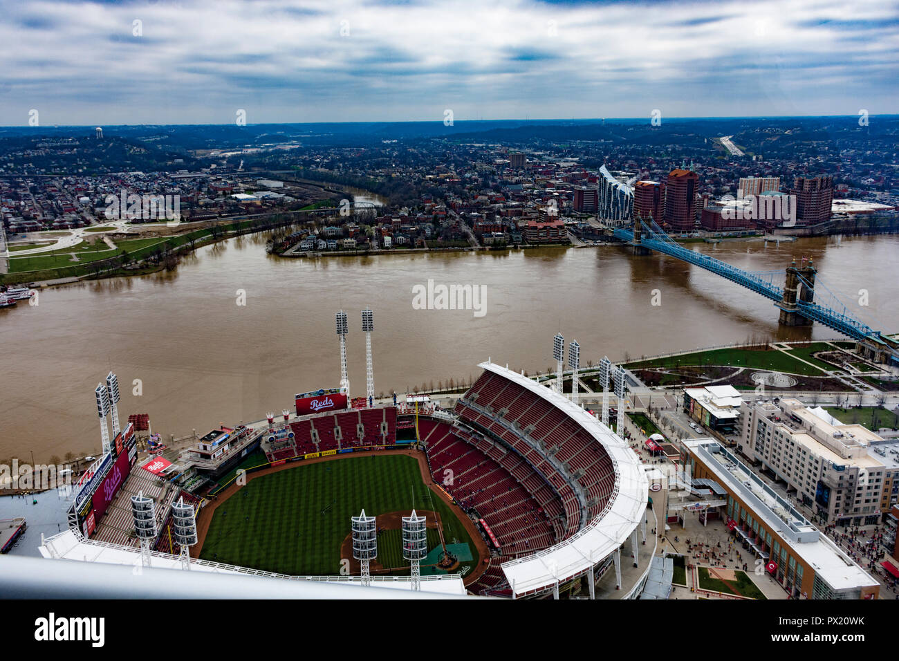 Great American Ballpark sul fiume Foto Stock