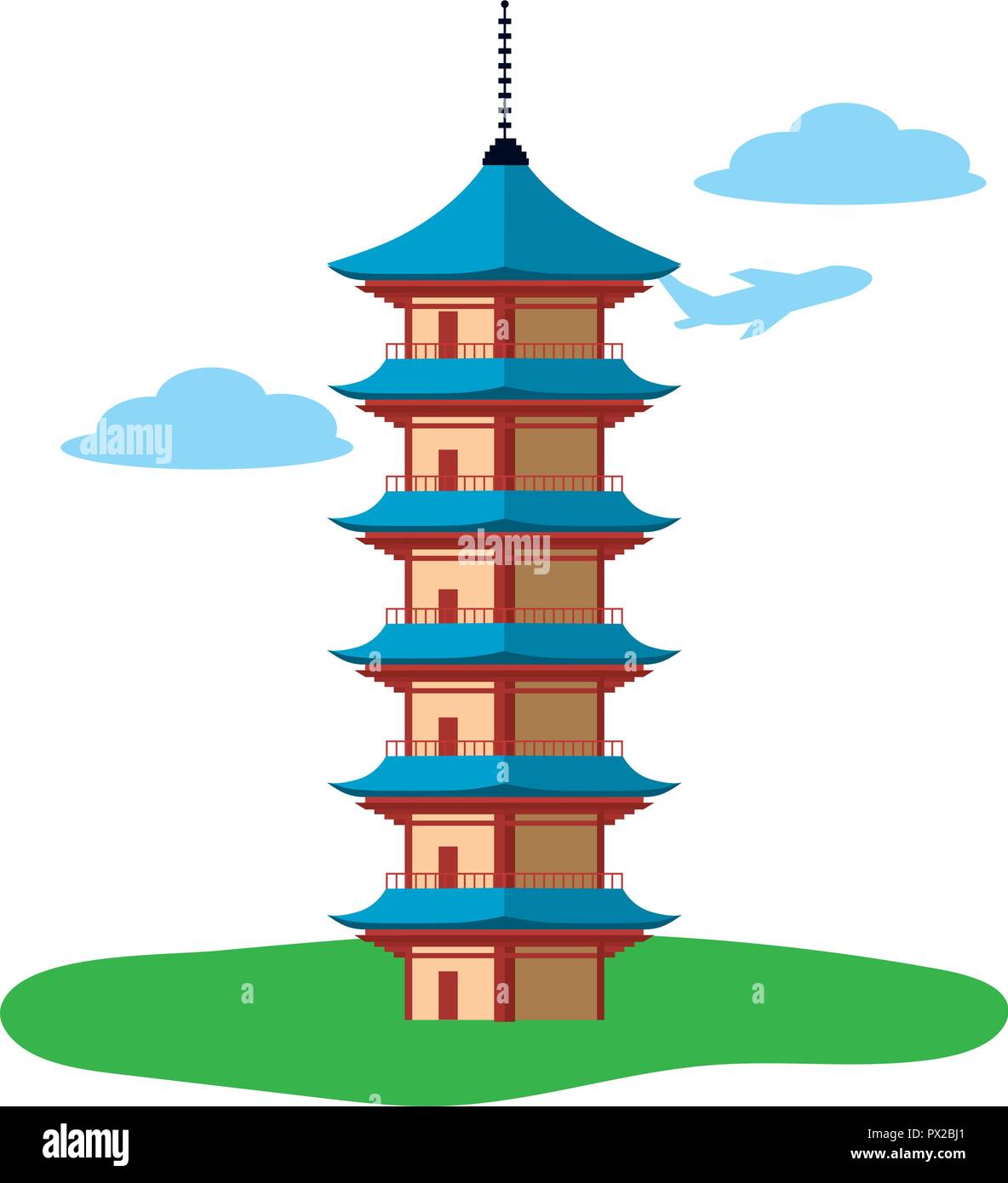 Seigantoji icona pagoda Illustrazione Vettoriale
