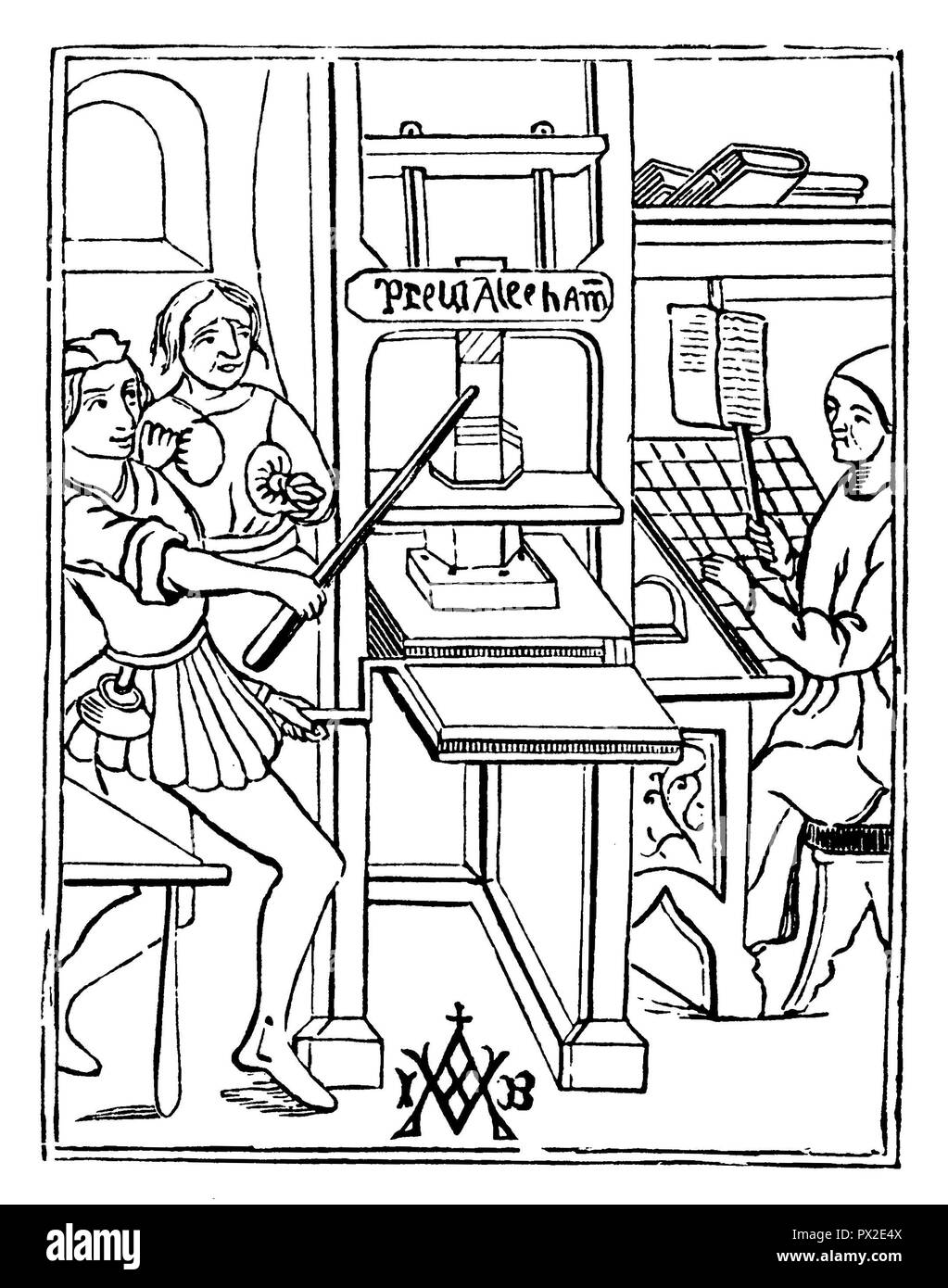 In una vecchia casa di stampa, 1889 Foto Stock