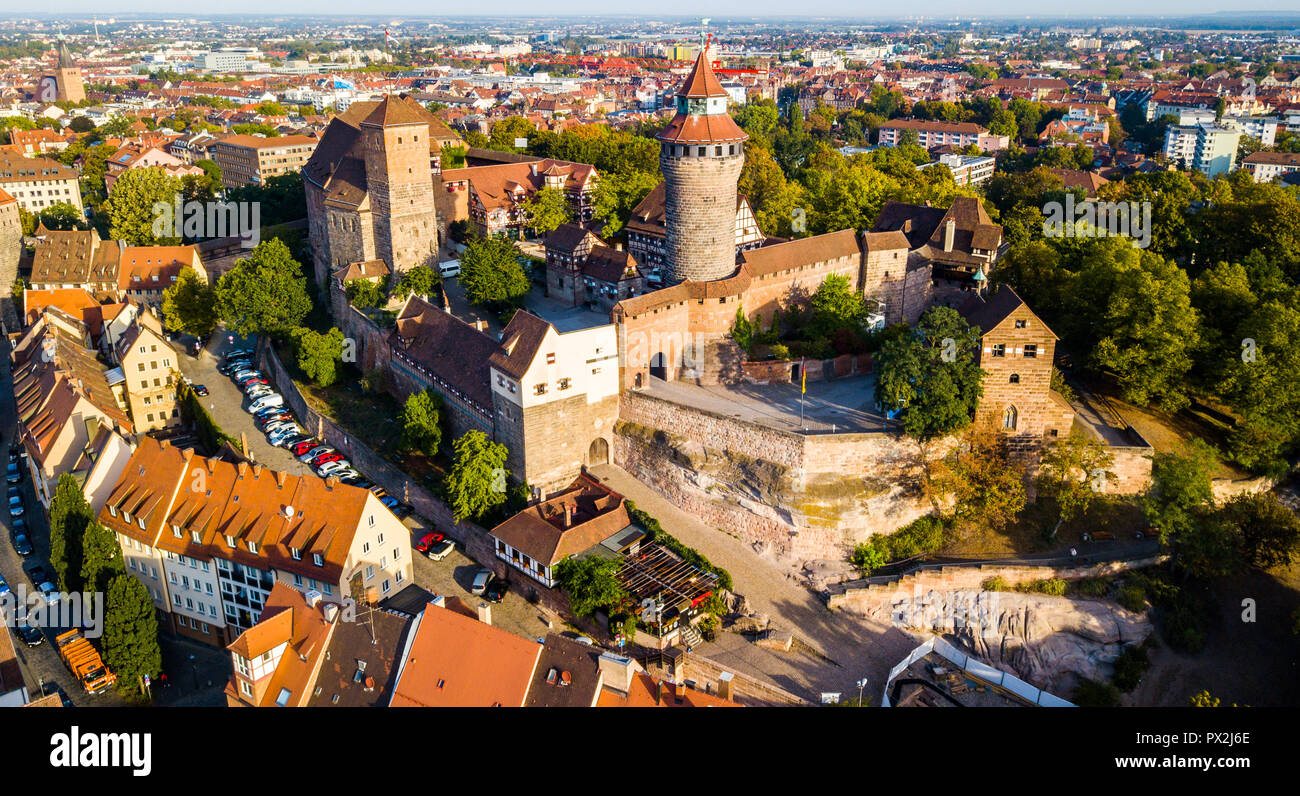 Il castello imperiale di Norimberga, Kaiserburg Nürnberg, Norimberga, Germania Foto Stock