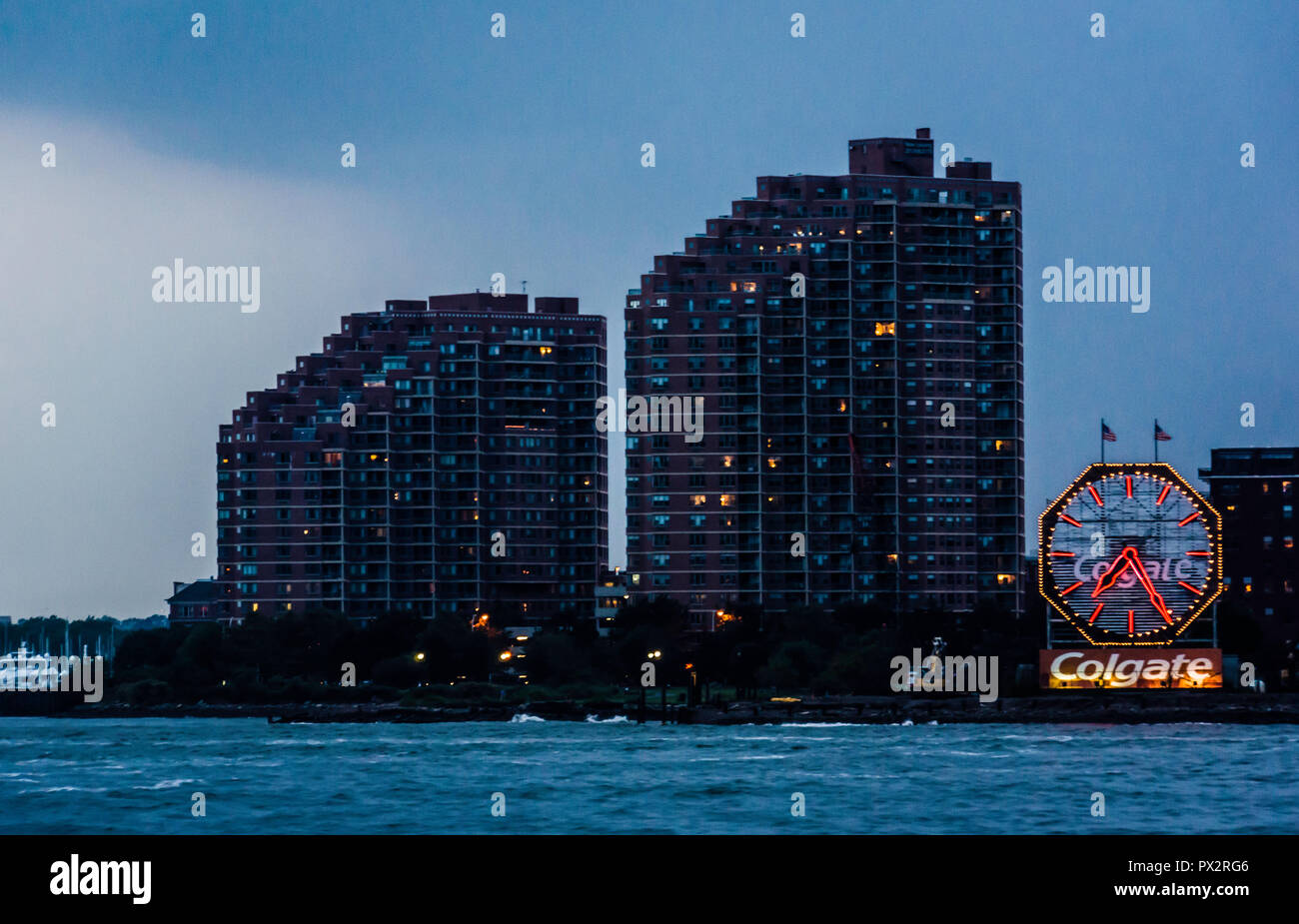 Orologio Colgate Exchange Place   Città di Jersey, New Jersey, STATI UNITI D'AMERICA Foto Stock