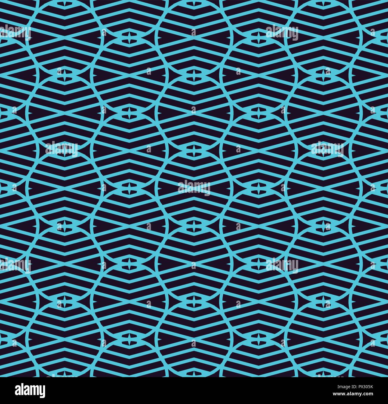 Seamless pattern lineari con linee . Geometrica astratta texture con forme geometriche. Sfondo elegante in colori blu. Illustrazione Vettoriale