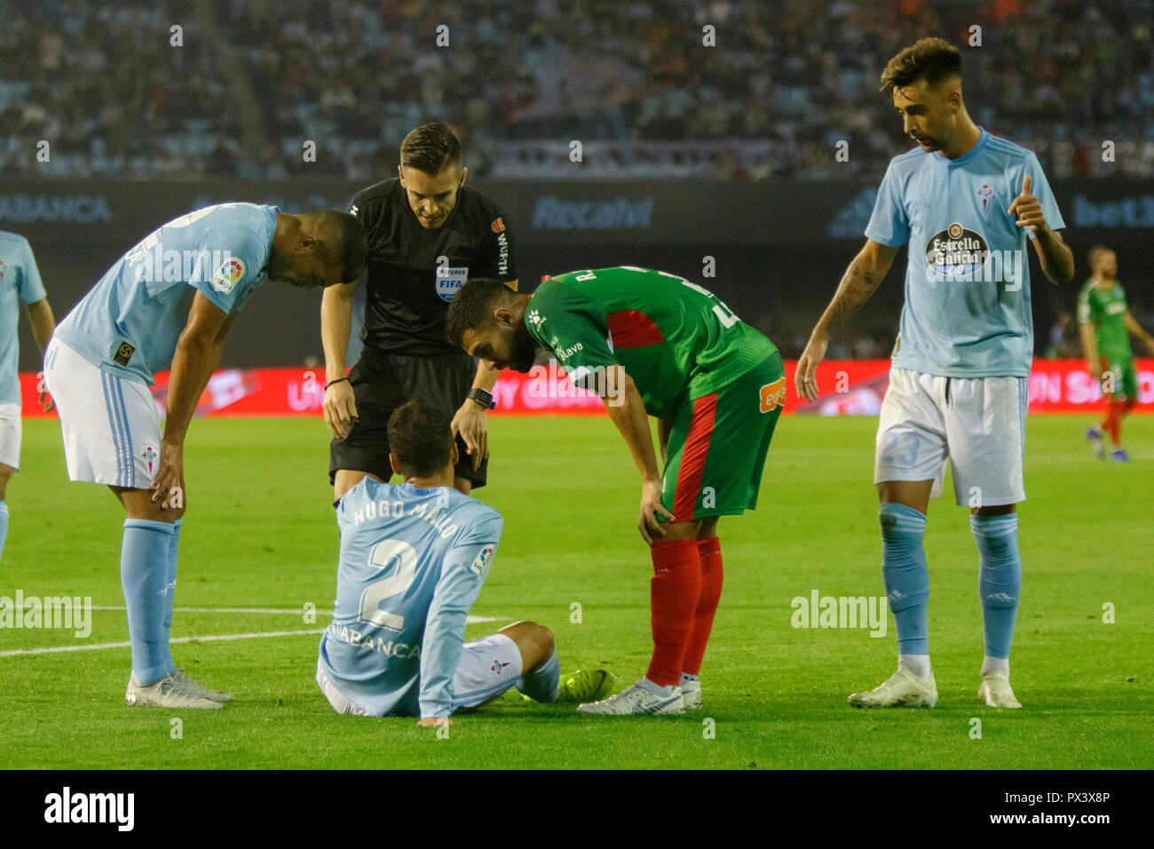 Vigo, Spagna. 20 ott; 2018. La Liga match tra Real Club Celta de Vigo e Deportivo Alaves in Balaidos stadium; Vigo; Punteggio finale 0-1. Credito: Brais Seara/Alamy Live News Foto Stock