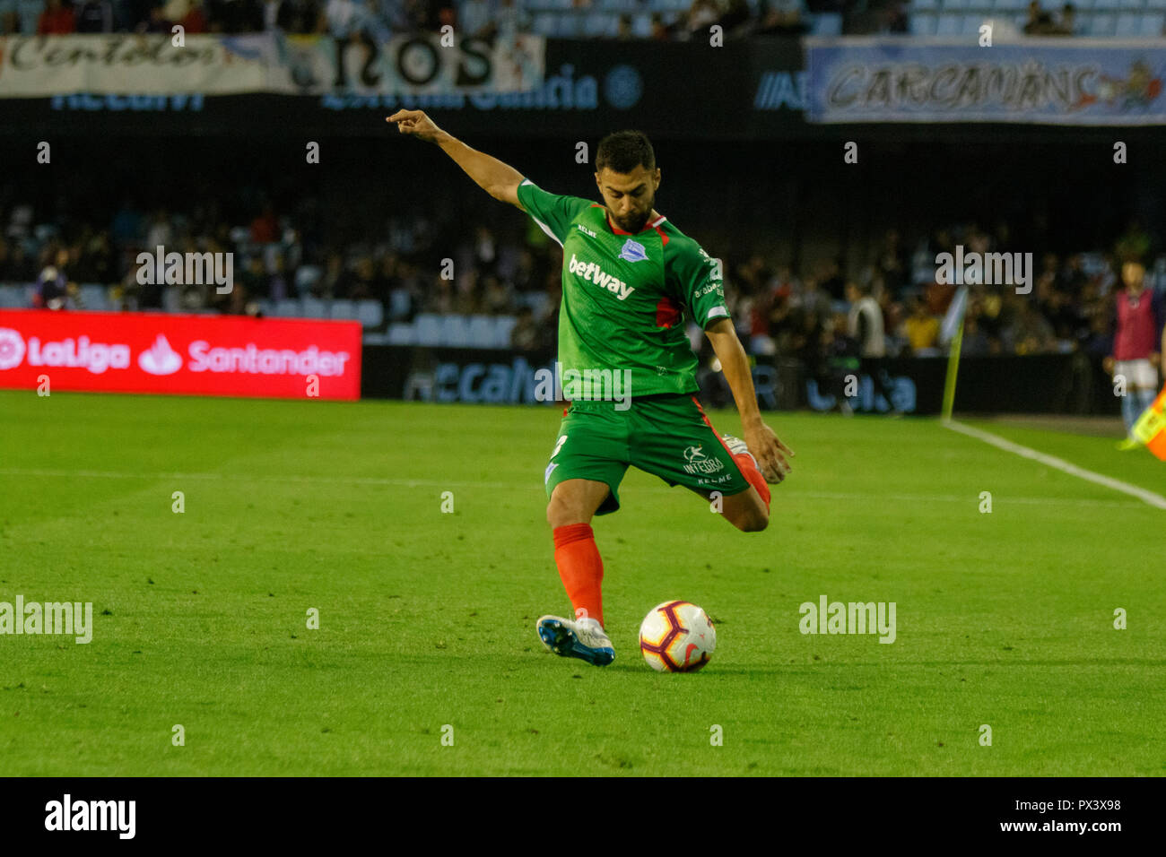 Vigo, Spagna. 20 ott; 2018. La Liga match tra Real Club Celta de Vigo e Deportivo Alaves in Balaidos stadium; Vigo; Punteggio finale 0-1. Credito: Brais Seara/Alamy Live News Foto Stock