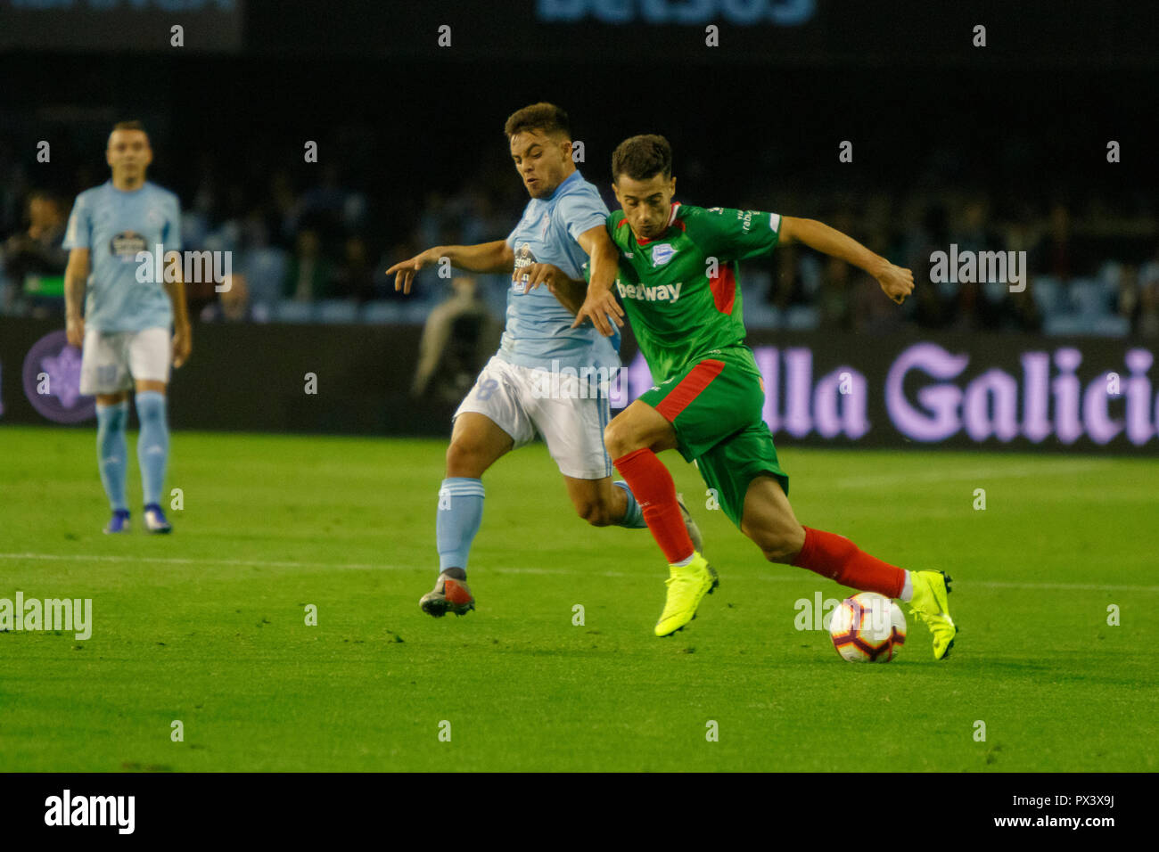 Vigo, Spagna. 20 ott; 2018. La Liga match tra Real Club Celta de Vigo e Deportivo Alaves in Balaidos stadium; Vigo; Punteggio finale 0-1. Credito: Brais Seara/Alamy Live News Foto Stock