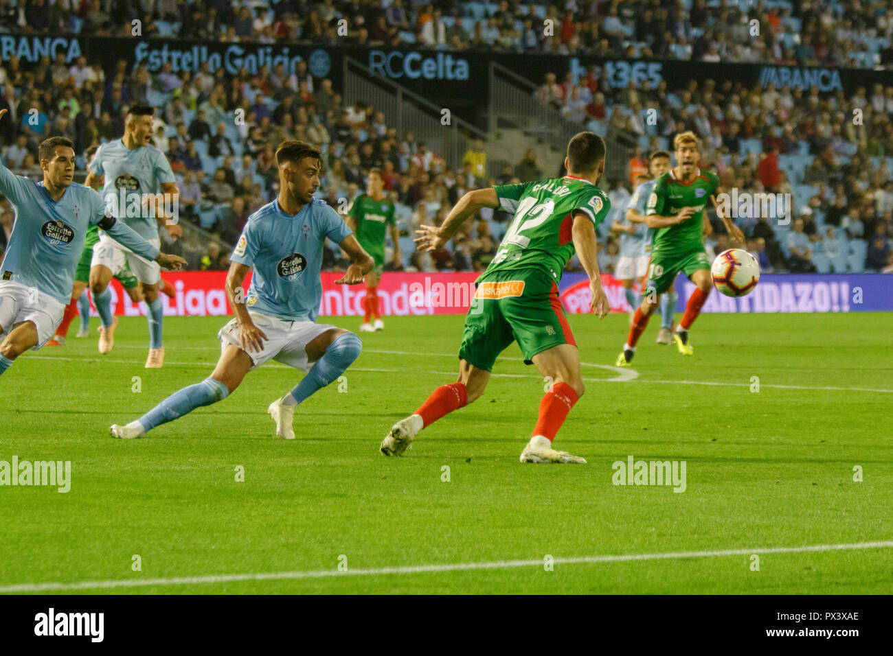 Vigo, Spagna. 20 ott; 2018. La Liga match tra Real Club Celta de Vigo e Deportivo Alaves in Balaidos stadium; Vigo; Punteggio finale 0-1. Credito: Brais Seara/Alamy Live News Foto Stock