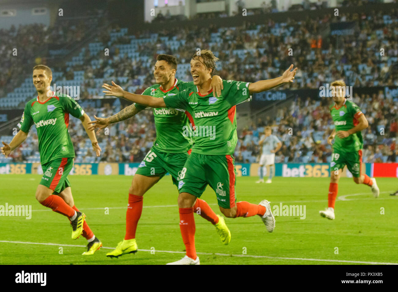 Vigo, Spagna. 20 ott; 2018. La Liga match tra Real Club Celta de Vigo e Deportivo Alaves in Balaidos stadium; Vigo; Punteggio finale 0-1. Credito: Brais Seara/Alamy Live News Foto Stock