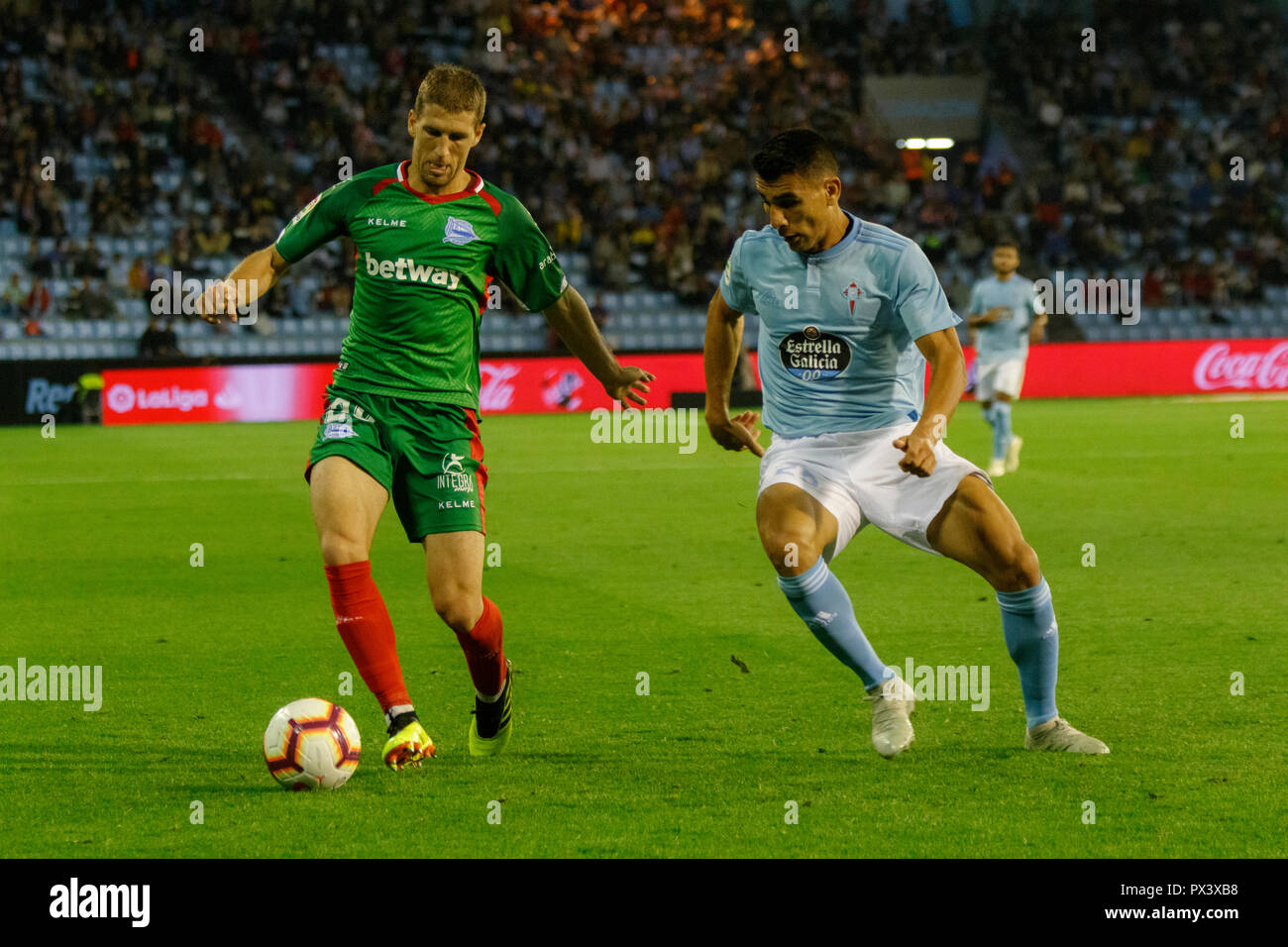 Vigo, Spagna. 20 ott; 2018. La Liga match tra Real Club Celta de Vigo e Deportivo Alaves in Balaidos stadium; Vigo; Punteggio finale 0-1. Credito: Brais Seara/Alamy Live News Foto Stock
