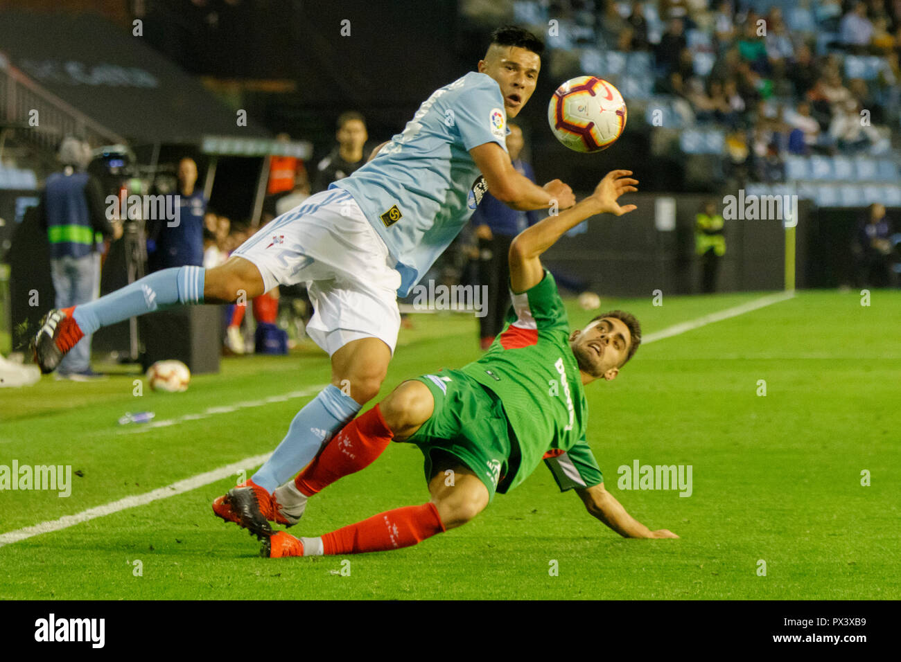 Vigo, Spagna. 20 ott; 2018. La Liga match tra Real Club Celta de Vigo e Deportivo Alaves in Balaidos stadium; Vigo; Punteggio finale 0-1. Credito: Brais Seara/Alamy Live News Foto Stock