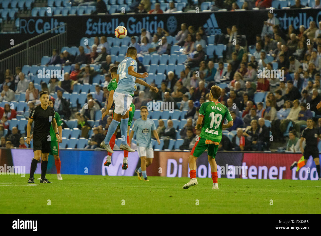 Vigo, Spagna. 20 ott; 2018. La Liga match tra Real Club Celta de Vigo e Deportivo Alaves in Balaidos stadium; Vigo; Punteggio finale 0-1. Credito: Brais Seara/Alamy Live News Foto Stock