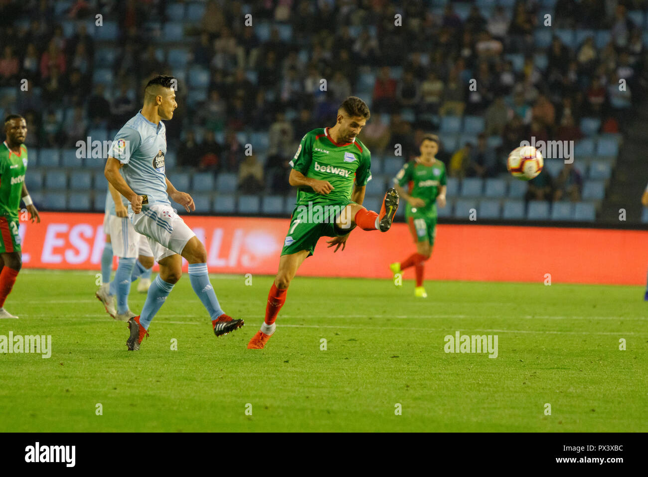 Vigo, Spagna. 20 ott; 2018. La Liga match tra Real Club Celta de Vigo e Deportivo Alaves in Balaidos stadium; Vigo; Punteggio finale 0-1. Credito: Brais Seara/Alamy Live News Foto Stock