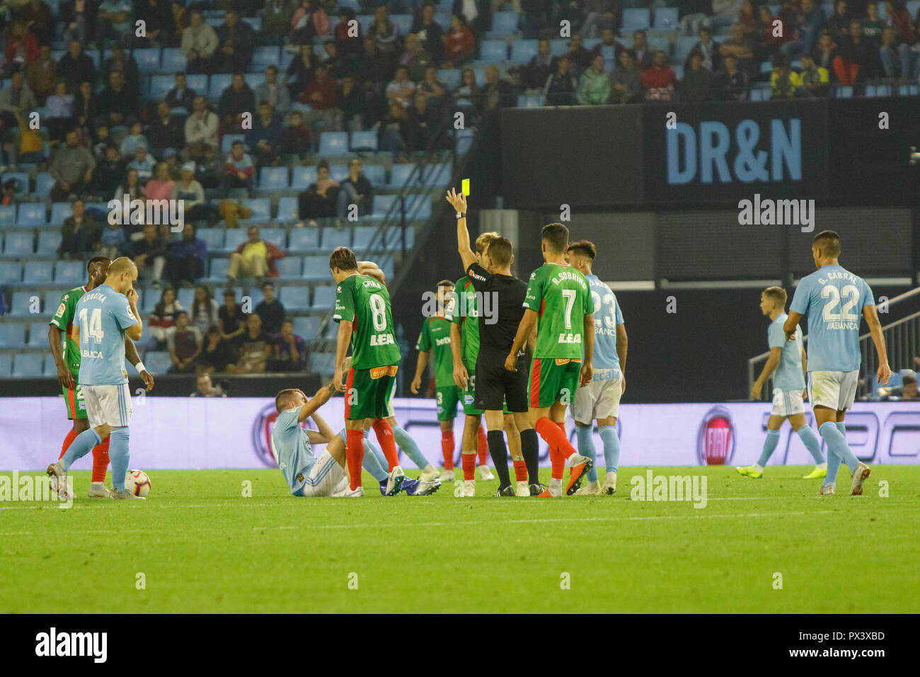 Vigo, Spagna. 20 ott; 2018. La Liga match tra Real Club Celta de Vigo e Deportivo Alaves in Balaidos stadium; Vigo; Punteggio finale 0-1. Credito: Brais Seara/Alamy Live News Foto Stock